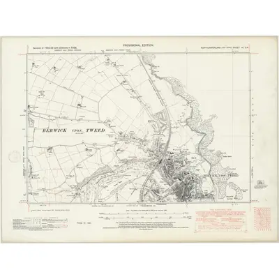1938 Map of Northumberland nII.SW, 1947 Print