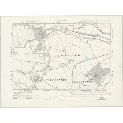 1922 Map of Northumberland nIII.NE, 1925 Print
