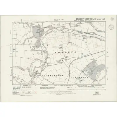 1922 Map of Northumberland nIII.NE, 1948 Print
