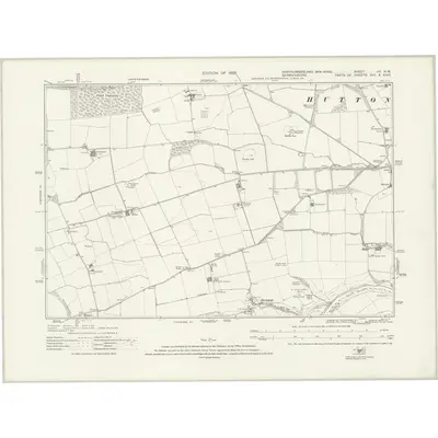 1922 Map of Northumberland nIII.NW, 1925 Print