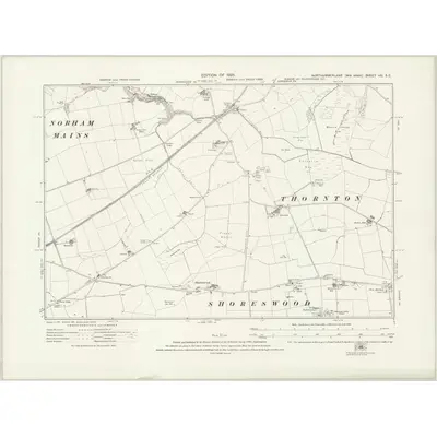 1922 Map of Northumberland nIII.SE, 1925 Print