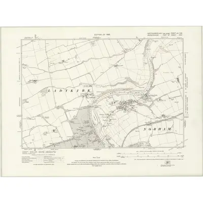 1922 Map of Northumberland nIII.SW, 1926 Print