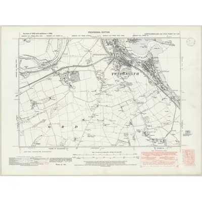1938 Map of Northumberland nIV.NW, 1947 Print