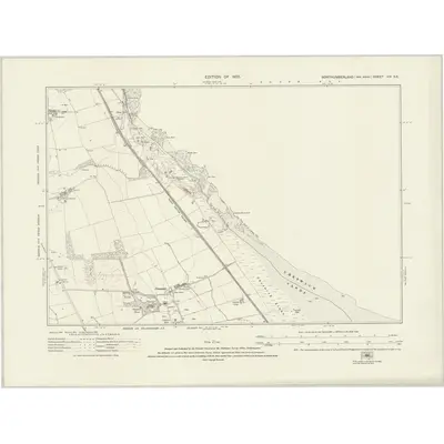 1922 Map of Northumberland nIV.SE, 1925 Print