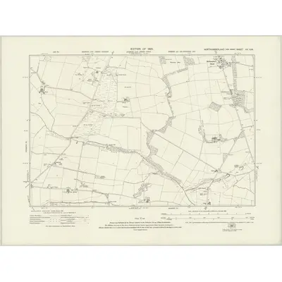 1922 Map of Northumberland nIV.SW, 1925 Print