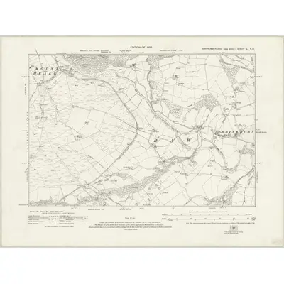 1921 Map of Northumberland nL.NW, 1925 Print