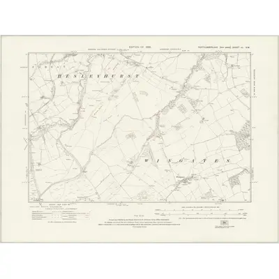 1921 Map of Northumberland nL.SW, 1925 Print