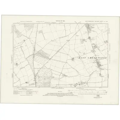 1921 Map of Northumberland nLI.NE, 1925 Print
