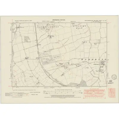 1947 Map of Northumberland nLI.SE, 1949 Print