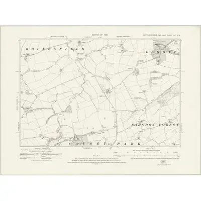 1921 Map of Northumberland nLI.SW, 1925 Print