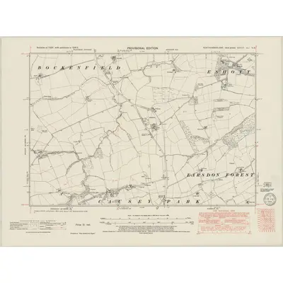 1947 Map of Northumberland nLI.SW, 1949 Print