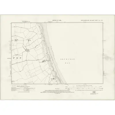 1921 Map of Northumberland nLII.SW, 1925 Print