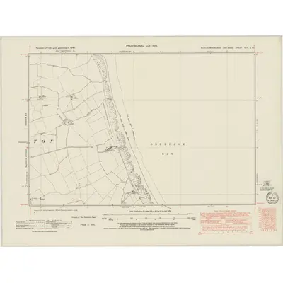 1947 Map of Northumberland nLII.SW, 1949 Print