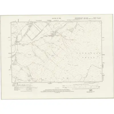 1896 Map of Northumberland nLIII.NE, 1926 Print