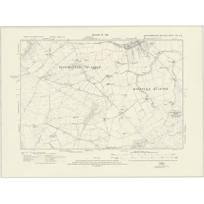 1921 Map of Northumberland nLIX.NE, 1924 Print