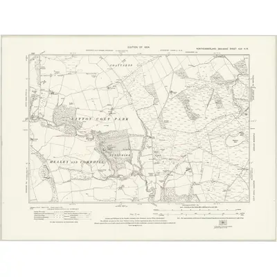 1921 Map of Northumberland nLIX.NW, 1924 Print