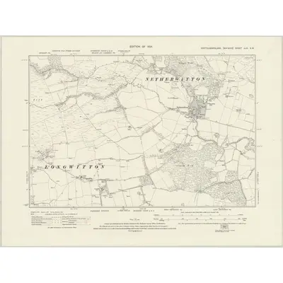 1921 Map of Northumberland nLIX.SW, 1924 Print