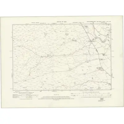 1921 Map of Northumberland nLVI.NE, 1925 Print