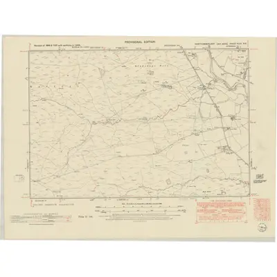 1948 Map of Northumberland nLVI.NE, 1951 Print