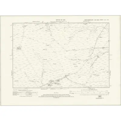 1921 Map of Northumberland nLVI.SE, 1925 Print