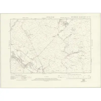 1921 Map of Northumberland nLVI.SW, 1925 Print