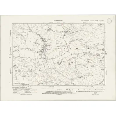 1921 Map of Northumberland nLVII.NE, 1947 Print