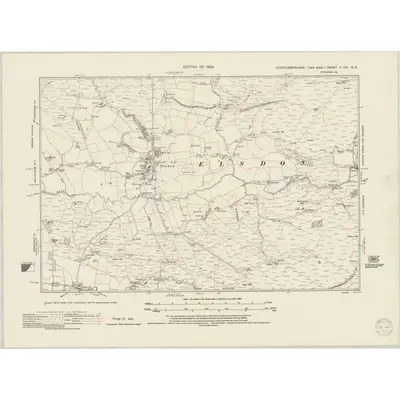 1921 Map of Northumberland nLVII.NE, 1950 Print