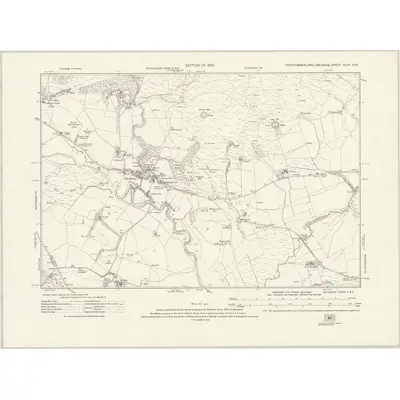 1921 Map of Northumberland nLVII.NW, 1926 Print