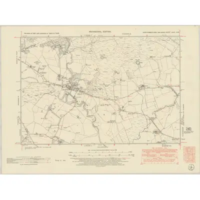 1948 Map of Northumberland nLVII.NW, 1951 Print