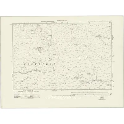 1921 Map of Northumberland nLVII.SE, 1925 Print