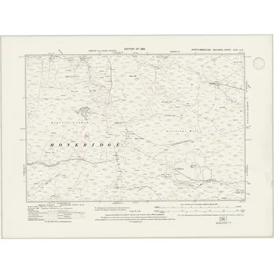 1921 Map of Northumberland nLVII.SE, 1947 Print