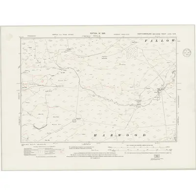 1921 Map of Northumberland nLVIII.NW, 1948 Print