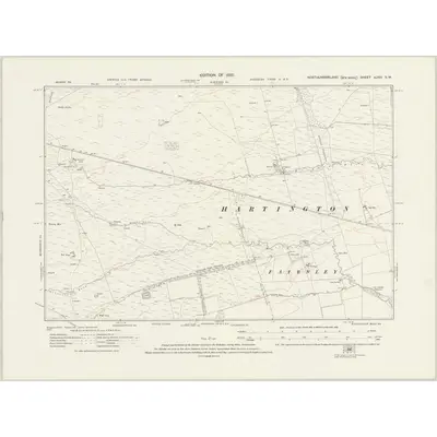 1921 Map of Northumberland nLVIII.SW, 1925 Print