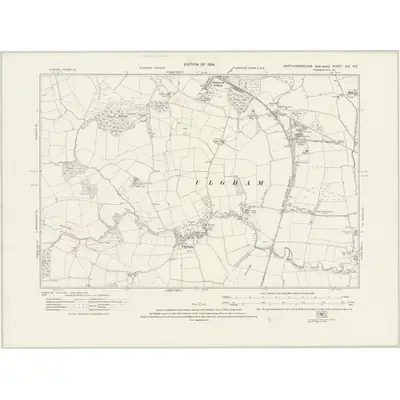 1921 Map of Northumberland nLX.NE, 1924 Print