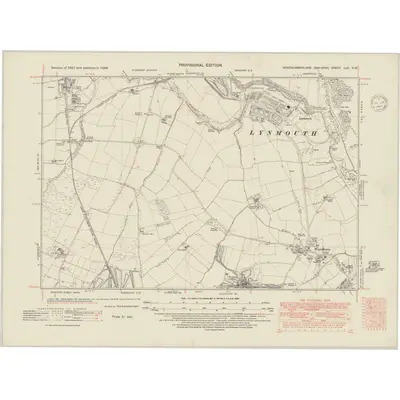 1938 Map of Northumberland nLXI.SW, 1948 Print