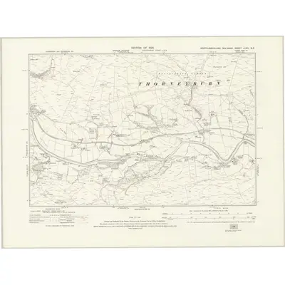 1920 Map of Northumberland nLXIV.NE, 1925 Print