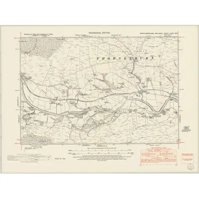 1948 Map of Northumberland nLXIV.NE, 1952 Print
