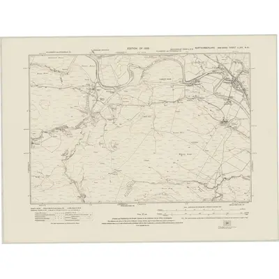 1920 Map of Northumberland nLXIV.NW, 1925 Print