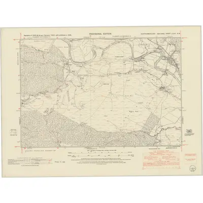 1946 Map of Northumberland nLXIV.NW, 1952 Print