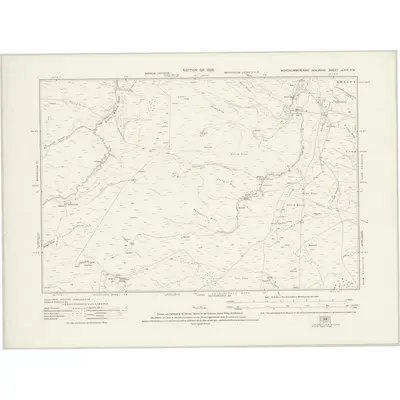 1895 Map of Northumberland nLXIV.SW, 1925 Print