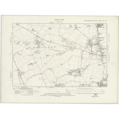 1921 Map of Northumberland nLXIX.SE, 1924 Print