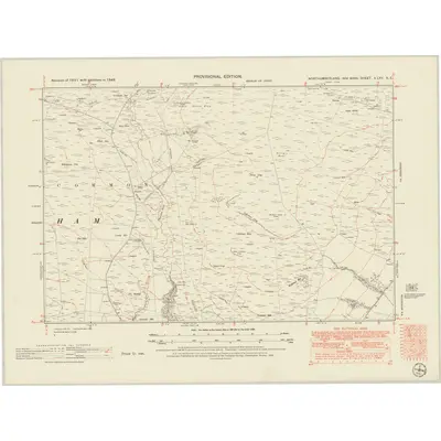 1948 Map of Northumberland nLXV.NE, 1951 Print