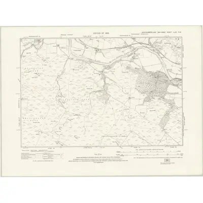 1920 Map of Northumberland nLXV.SW, 1925 Print