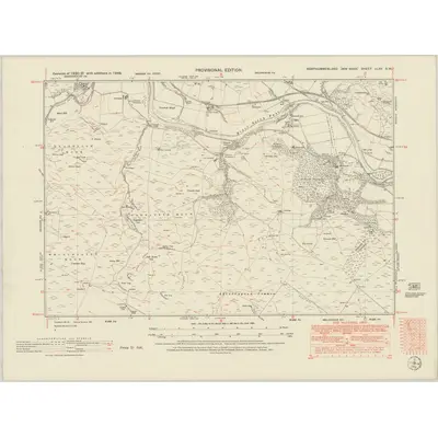 1948 Map of Northumberland nLXV.SW, 1951 Print