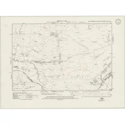 1921 Map of Northumberland nLXVI.NE, 1945 Print