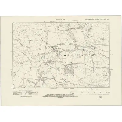 1921 Map of Northumberland nLXVI.NW, 1925 Print