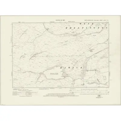 1920 Map of Northumberland nLXVI.SE, 1925 Print