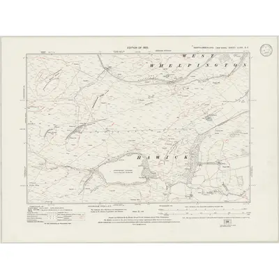 1920 Map of Northumberland nLXVI.SE, 1945 Print