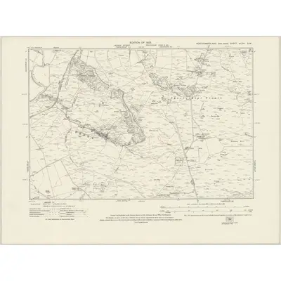 1921 Map of Northumberland nLXVI.SW, 1925 Print