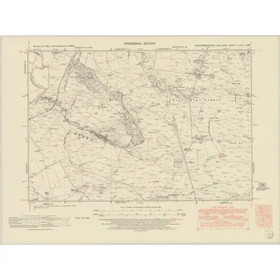 1948 Map of Northumberland nLXVI.SW, 1951 Print